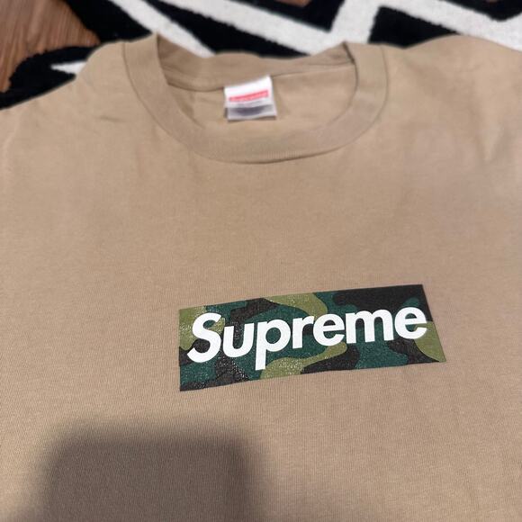 Supreme Box Logo Tee (FW23) Khaki – Size Medium – Used - Picture 3 of 6